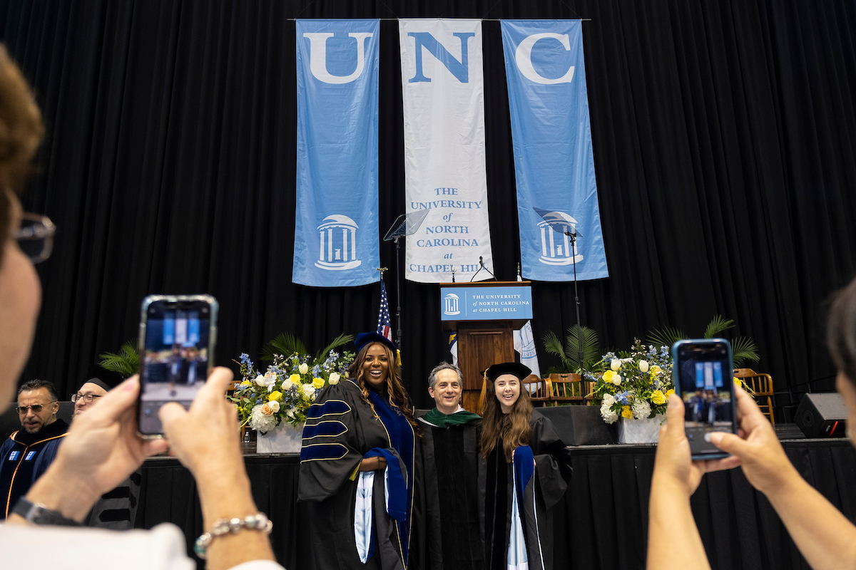 UNC's tweet photo. Take another look at today's #UNC doctoral hooding ceremony #UNCgrad 🎓🐏 https://t.co/DUPiAVzuMv https://t.co/lMDliYAMne