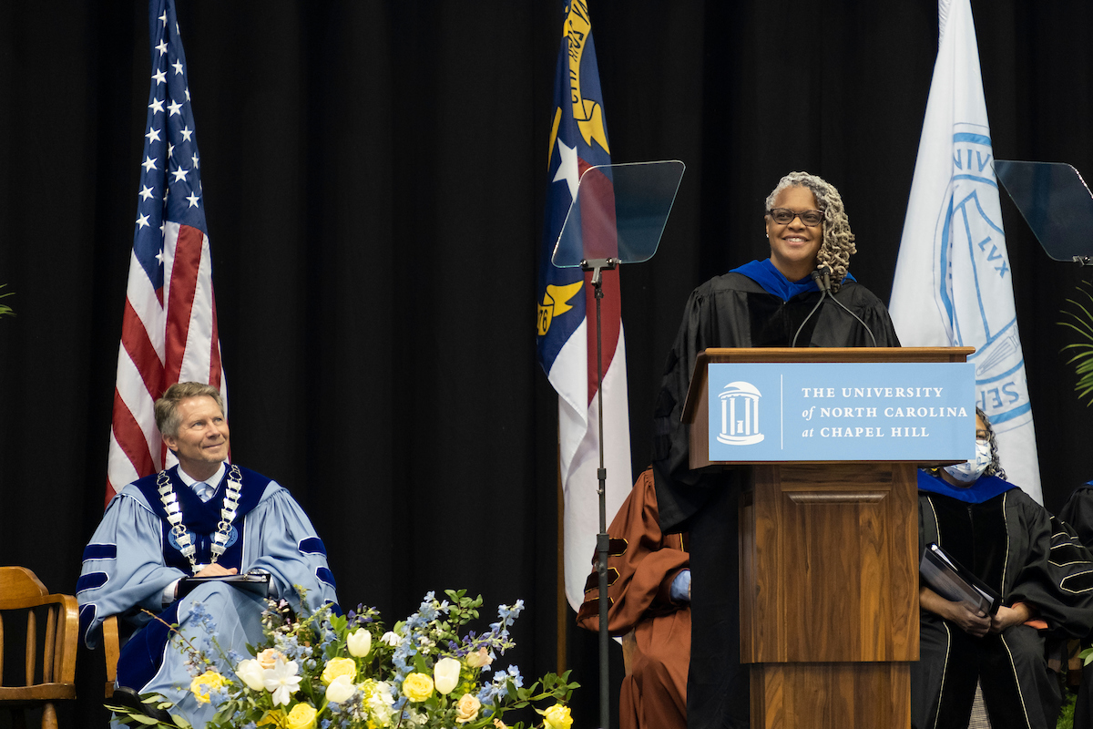 UNC's tweet photo. Take another look at today's #UNC doctoral hooding ceremony #UNCgrad 🎓🐏 https://t.co/DUPiAVzuMv https://t.co/lMDliYAMne