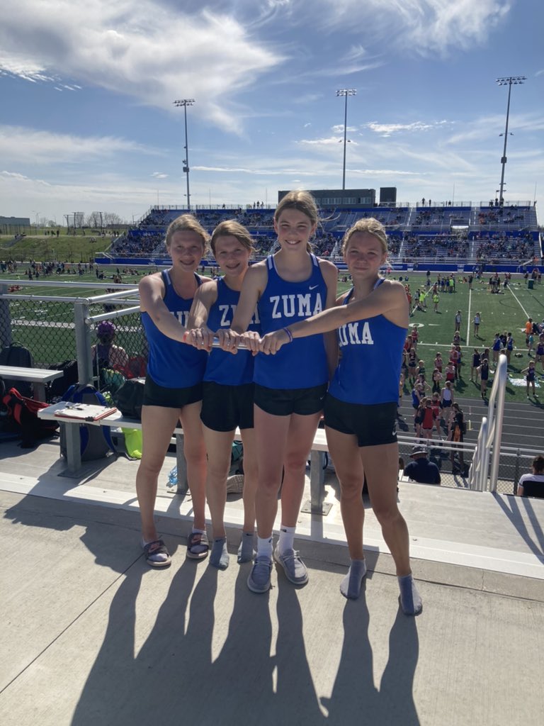 kevingartman's tweet photo. STATE CHAMPS AGAIN! Montezuma’s Sprint Medley wins the 1A-2A class with a school record and SICL record of 2:02.40 (fastest time in all classes)! Congrats Kayl, Macy, Sydnee, and Chloe! https://t.co/aG1J15IdXg