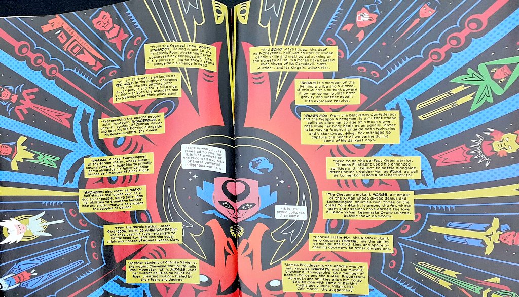 that___sam's tweet image. My favorite spread from the #MarvelVoices anthology! Marvel's Indigenous Voices #1: Introduction! #representationmatters #indigenouscharacters