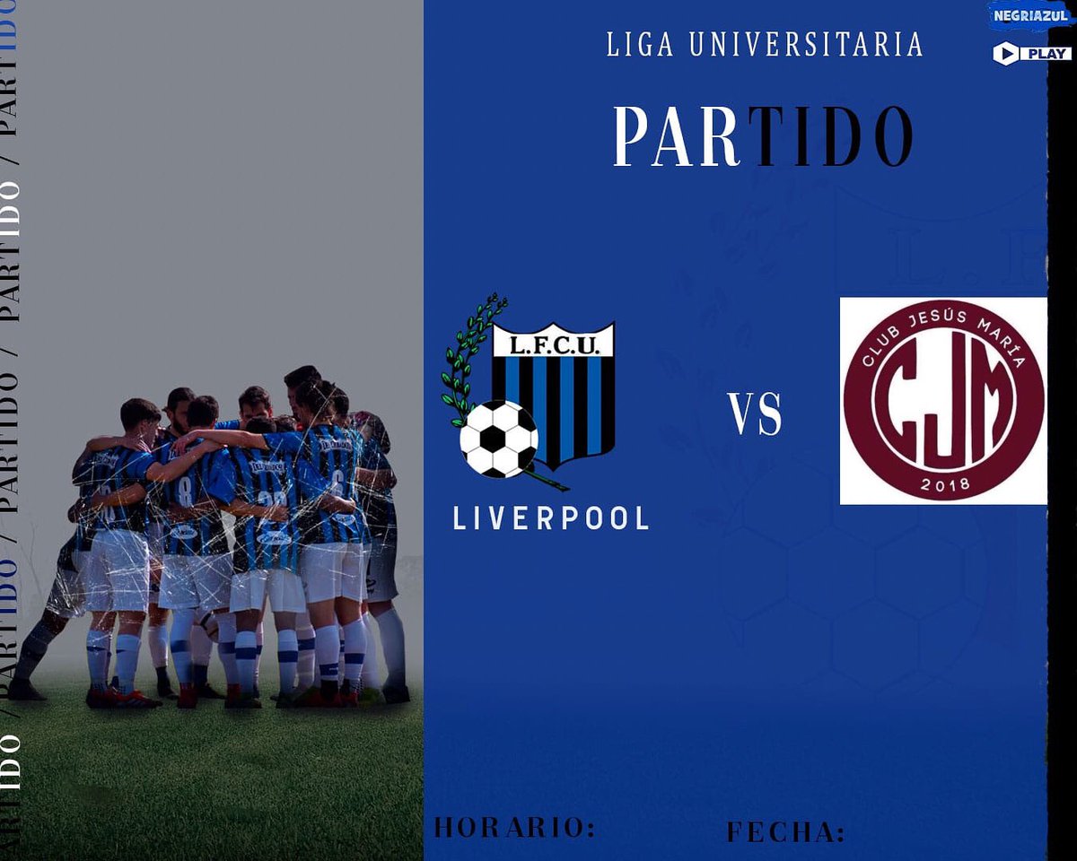 Liverpool U. (@liverpool_u) on Twitter photo #Mayores El equipo negriazul luego de una victoria en la segunda fecha, se va a enfrentar de visita al conjunto de <a href="/ClubJesusMaria/">Club Jesús María</a>.
#lavidaporloscolores🔵⚫️
#somosliverpool #Mayores El equipo negriazul luego de una victoria en la segunda fecha, se va a enfrentar de visita al conjunto de <a href="/ClubJesusMaria/">Club Jesús María</a>.
#lavidaporloscolores🔵⚫️
#somosliverpool