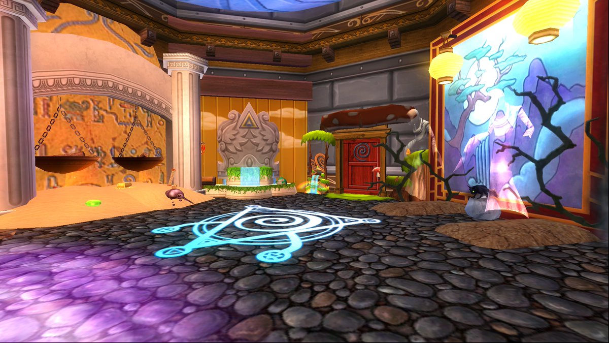 RowanDevil's tweet image. #Wizard101CastleTours Category: Best Looking Dorm This is my interpretation for each school. Each wall has there own designated school of magic to it. Hope you like it!