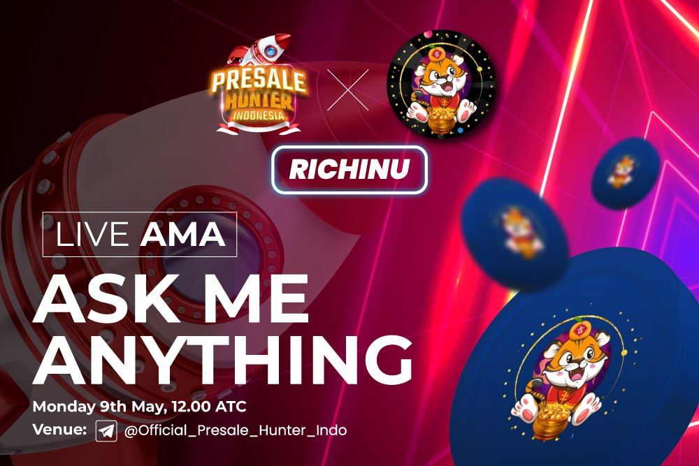Whale_PHI's tweet photo. 📢AMA Announcement

Presale_Hunter Indonesia X @RichInuOfficial

DONT MISS AMA Tomorrow 🔥

GA Rp.100.000 (BNB) untuk 5 orang

Schedule: 9 Mei 2022 , 19:00 WIB LOCAL TIME
Venue: https://t.co/TEEmkYI1eO
Language : Bahasa https://t.co/mxXd71jSte