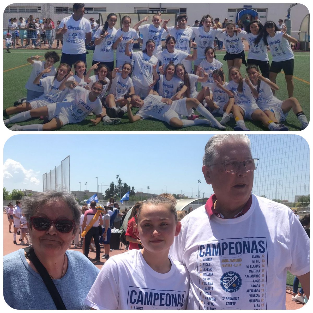 zaragocistassur's tweet photo. Nuestra socia Marta, y la familia Gil están de enhorabuena!!! Y toda nuestra peña!!! Y es que su equipo, el @XerezFemFC cadete se ha proclamado hoy campeonas de Liga!!! A por la Fase de ascenso!!! #zaragocistassur #vamosmarta #orgullosos https://t.co/tpC6eUcuNS