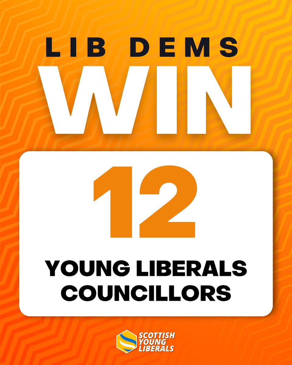 On Thursday, Scotland elected 12 new SYL Councillors! 👇
<a href="/mollycnolan/">Molly Nolan</a>
<a href="/MorvenMay/">Morven-May MacCallum</a>
<a href="/libdemdave/">Cllr David Gregg</a>
@ColinJAitken
@DesBouse
<a href="/ColemanDundee/">Councillor Daniel Coleman</a>
<a href="/mcrichton98/">Councillor Michael Crichton 🔶</a>
@Sean_F_Dillon
@edjthornley
<a href="/euandavidson/">Euan Davidson 🔶🏳️‍🌈🇪🇺 🇺🇦</a>
<a href="/JackRMCaldwell/">Cllr Jack Caldwell 🇺🇦</a>
<a href="/hannahsteel99/">hannah🔸</a> 
Huge congratulations to all!