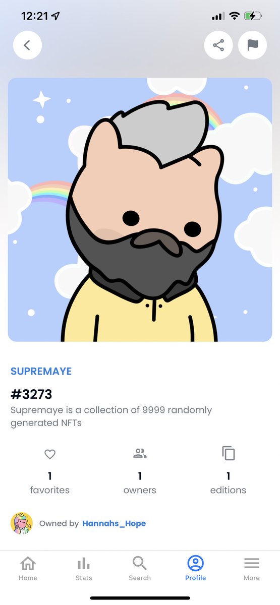 __blessed4life's tweet photo. Big Shoutout to @supremayes for gifting me this amazing 🏆 Love the background 🌈☁️🌈☁️ Definitely Friend/Follow this FaM! 🤝🙏🏼

#NFT #NFTCommunity #NFTdrop #NFTGiveaway #NFTGiveaways #NFTcollector #NFTcollectibles #OpenSeaNFT #NFTartist #Cryptoart #NFTs #Vouch #PolygonNFT https://t.co/V5H1ncvlrF