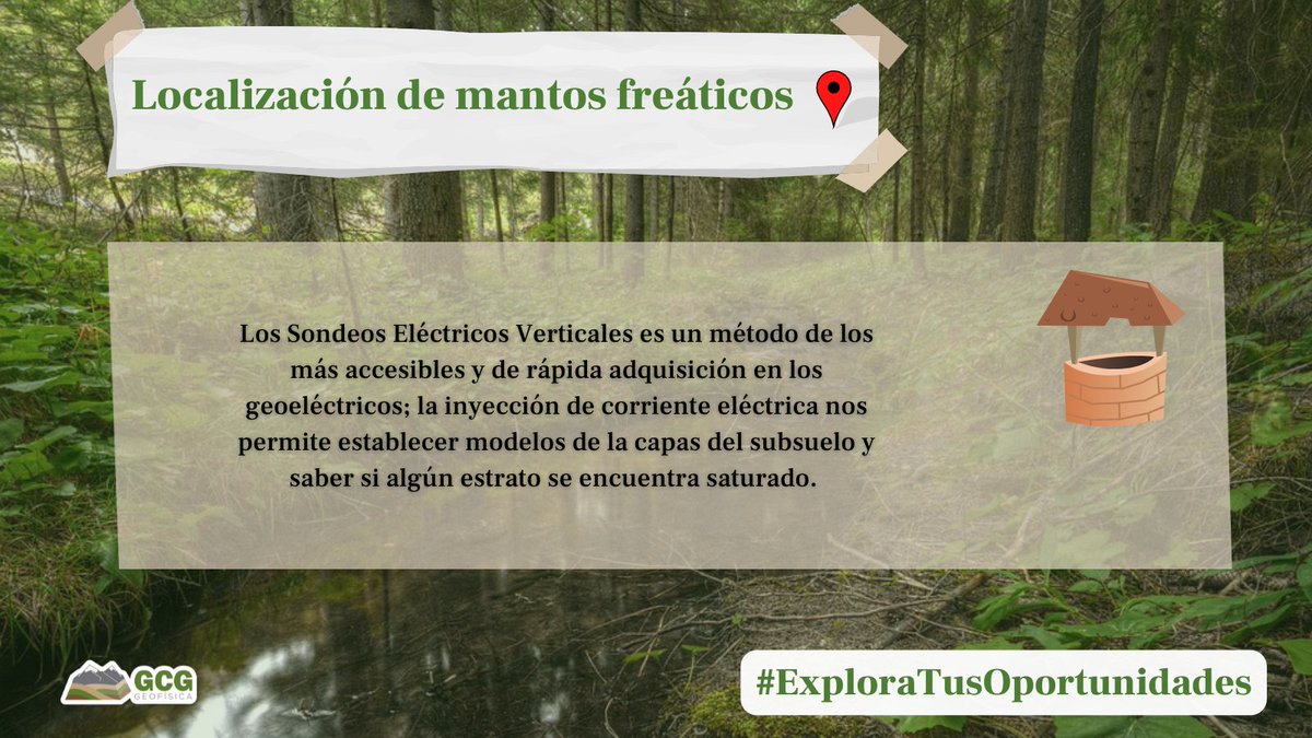 Los métodos de prospección eléctrica son de los más aplicados en todo el mundo para la búsqueda de mantos freáticos subterráneos. 
#GCGGeofísica #Geophysics #Geología #Contáctanos #ExploraTusOportunidades #Geofísica #Agua #Ingeniería #ExploracióndeAguas #SEV #Engineering #Ciencia