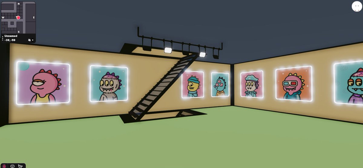 First 6 <a href="/Cosmodinos/">Cosmodinos</a> are displayed outside Decentraland [-38,-59]

<a href="/lolTango/">Tango💥</a> @TheStoneyTony <a href="/clar1taa/">CLAR1TA ☽</a> @James37868320 <a href="/Trevpowers/">Trevor Powers</a> @Goonie_415 

You can check them out in:
play.decentraland.org/?position=-38%…