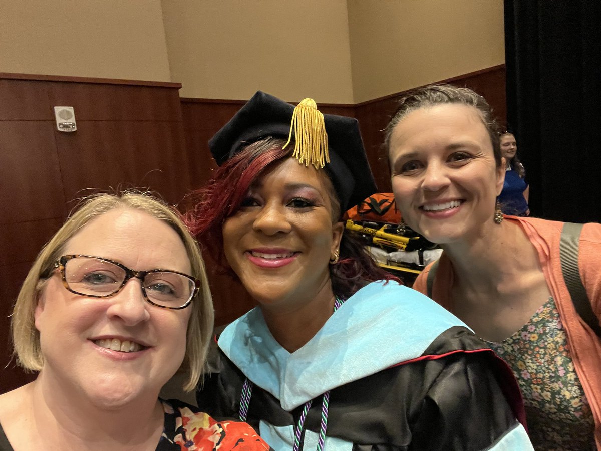 mlbduck's tweet photo. Gardner-Webb Graduation for Dr. J 👩‍🎓 with two of her Dr. cohort members cheering her on! #gardnerwebb #gwuedci #gwugradstudies #gwucoe https://t.co/6klbIZkS8e