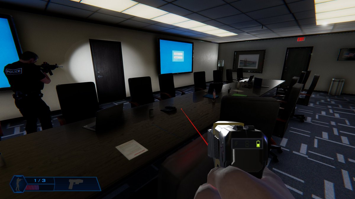 109Below's tweet image. We're sitting down at the big table this #screenshotsaturday trying to decide what to focus on polishing next for #Code3 before our #steam #earlyaccess launch in June. We can't wait until our community can make those decisions for us! 😁 #police #indiegame #gamedev