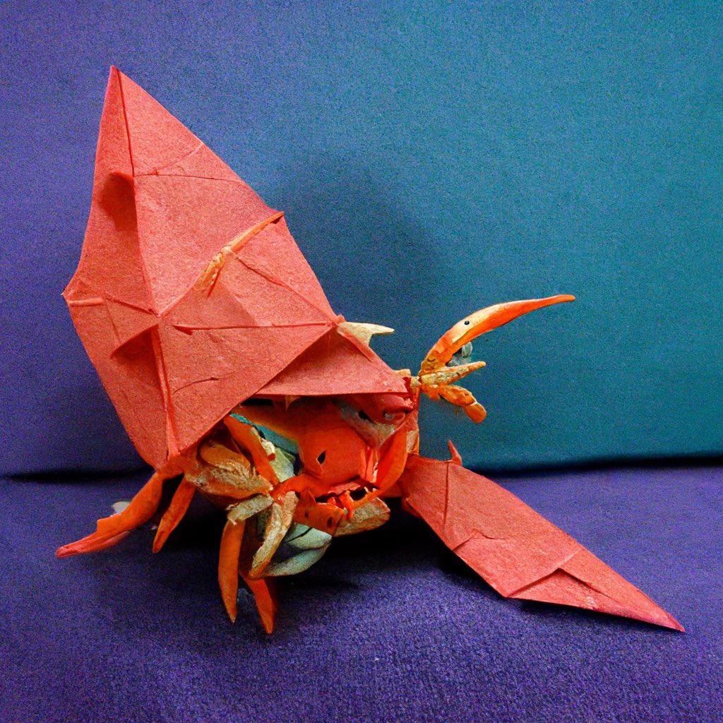 Daily Ai: Colorful Origami Crab/Snail #ai #Artificial_Intelligence  #midjourney #dailyai