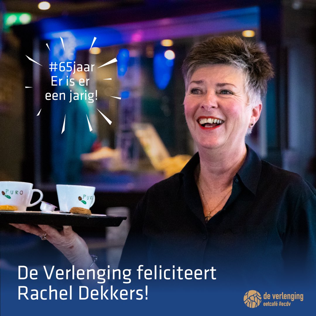 DeVerlenging's tweet photo. Rachel onze vaste steun en toeverlaat vandaag jarig. En dat moet gevierd worden. #ecdv #helaasnoggeenpensioen #gelukkig https://t.co/5tA9gUdAoo