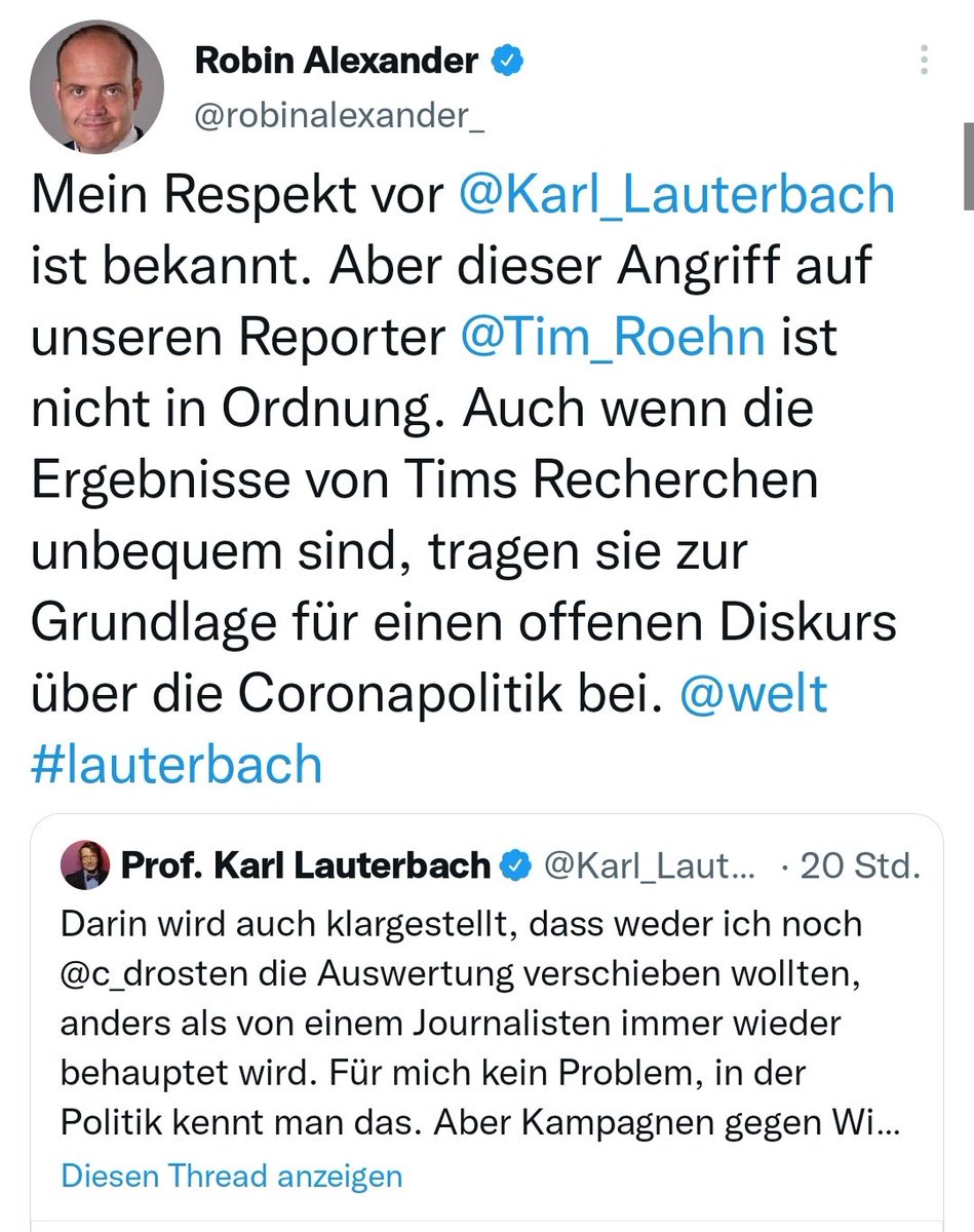 DAS ist die Strategie der #Springer-Presse, der Neuen Rechten allgemein: Darauf pochen, dass extreme, demokratiefeindliche Positionen ohne Faktenbasis in einem 'offenen Diskurs' zulässig sein müssen - um 'die Mitte' als Ziel des Zentrismus zu verschieben. Dann rinse and repeat!