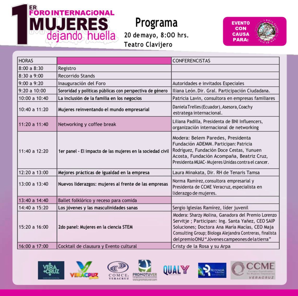 1er Foro Internacional de Mujeres Dejando Huella 

Participa en el evento hibrido con causa liderado por Veracruz Reactiva

🗓 20 de Mayo, 2022
📍 Teatro Clavijero

Inscríbete 
forms.gle/h7XVtdjh3ZKAXj…

#MujeresVeracruz #MujeresDejandoHuella