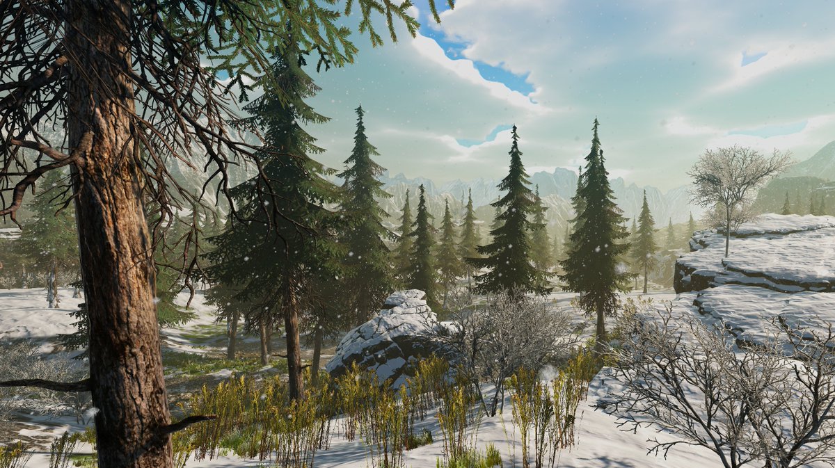 wintery vibes from the Neolithic Survival game 😁#screenshotsaturday #vrGame #indiegame #gamedev