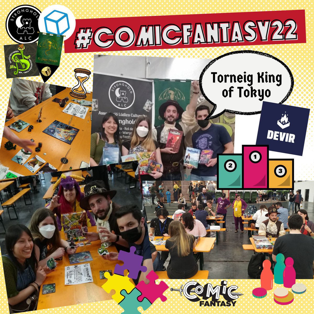 ALC_Stronghold's tweet photo. Torneig de #KingOfTokyo al @COMIC_bcn! Patrocinat per @DevirIberia i @celspinol (@fanhunterworld)!
Demà més i millor a l'espai de #ComicFantasy22! #jocsdetaula #jocsderol #ocialterantiu #barcelona #bcnfriki https://t.co/LBaggO27sW