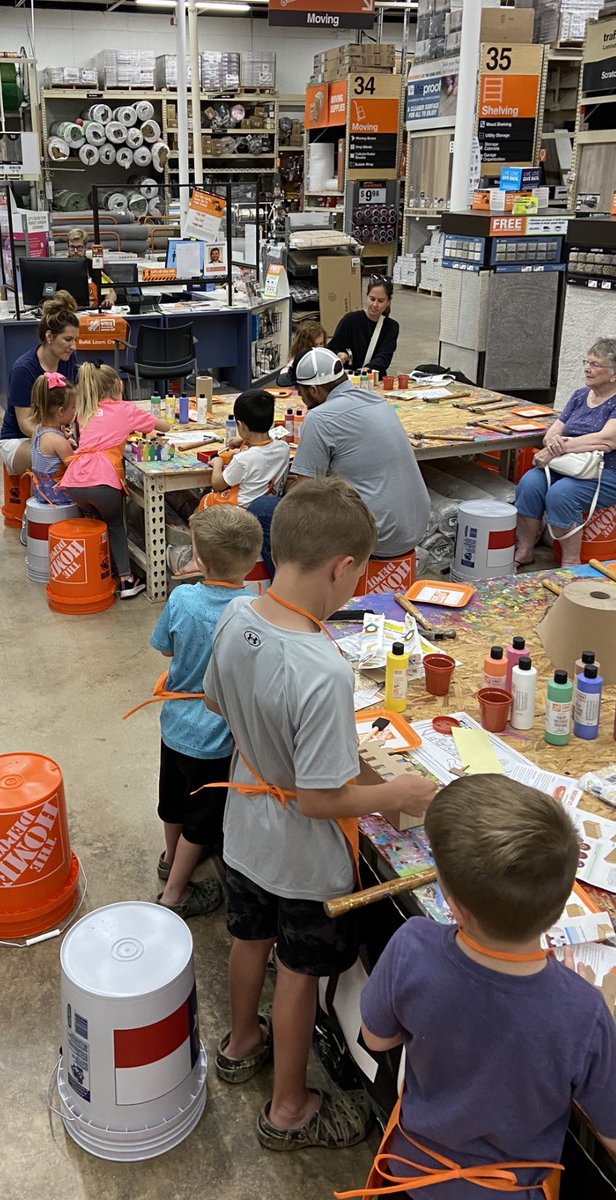 GAINESVILLEHD's tweet photo. @HomeDepot Kids Workshop is back. 1 to 2yrs associates wondering what is happening. “It’s back…it’s our culture embedded deep in our DNA,” I said. #HomeDepot #workshop #SWBEST https://t.co/dJP7Hjuc2c