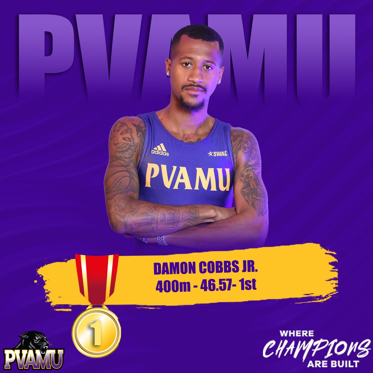 PVAMUPanthersTF's tweet photo. ๐งน๐งน๐งน #SWEEP
Our men sweep the 400m run! With @dj_cobbs placing ๐ฅ with a time of 46.57, @speedyT02 placing ๐ฅ with a time of 46.87, and Christion Derrick placing ๐ฅ with a time of 46.99!
#pvamutf ๐จ https://t.co/RtRkwv3KT1