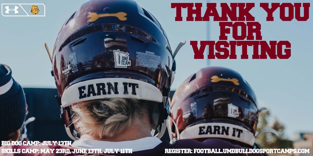 Thank you <a href="/CoachVogler/">Chase Vogler</a> <a href="/JasonBalts/">Jason Balts</a> and the rest of the staff for an awesome junior day <a href="/UMD_Football/">UMD Football</a> 🐶!!
