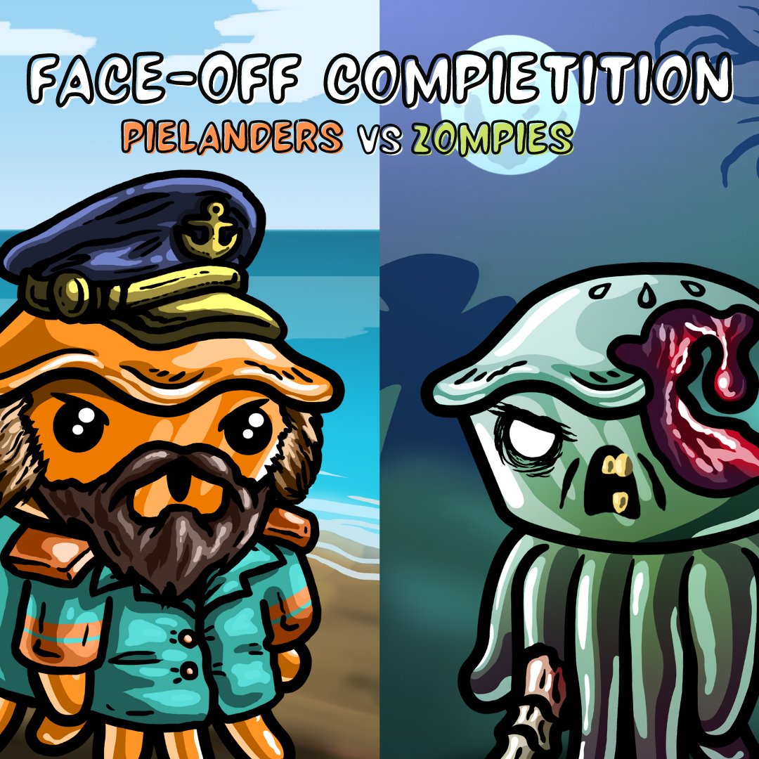 PielandWorld's tweet photo. πΊ Face-Off Compietition πΊ
The Pielanders and the Zompies are facing off for some @PiratesMeta NFTs π΄ββ οΈ
To enter, submit:
π 1-3 Pielanders
or
π§ββοΈ1-3 Zompies
Submit here: https://t.co/sHxHKytCb7
Which Slice will win? More details on Discord: https://t.co/QMrwwqlPHe https://t.co/5iJwu3KYa3