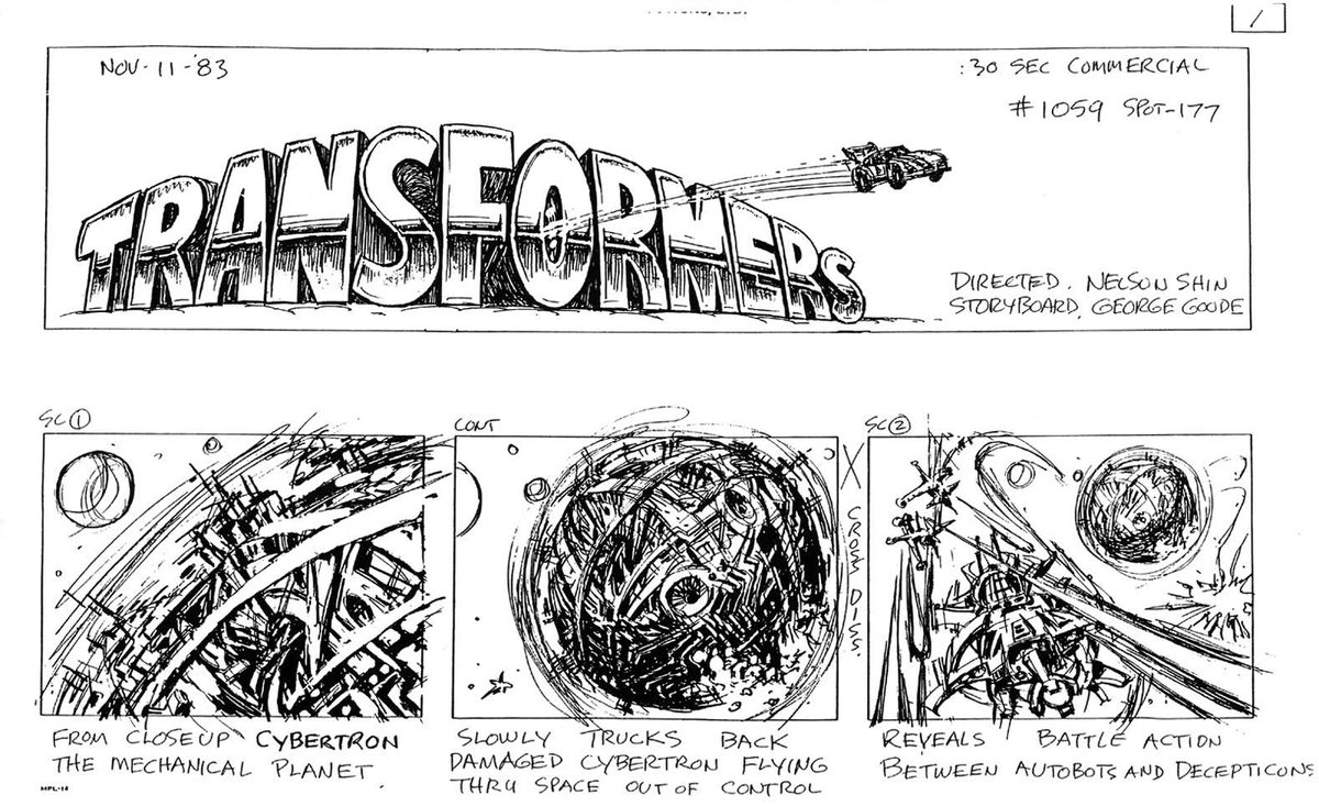 NotCool82's tweet photo. It is a world transformed, where things are not what they seem.  It is the world of The Transformers.  Happy 38th anniversary to Marvel Comics issue 1.  Storyboards by George Goode. #transformers #marvelcomics #marvelproductions @tfwiki (1/3) @xmendirector https://t.co/kOurm8OV1O