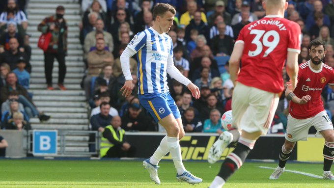 Solly March in action against Manchester United.