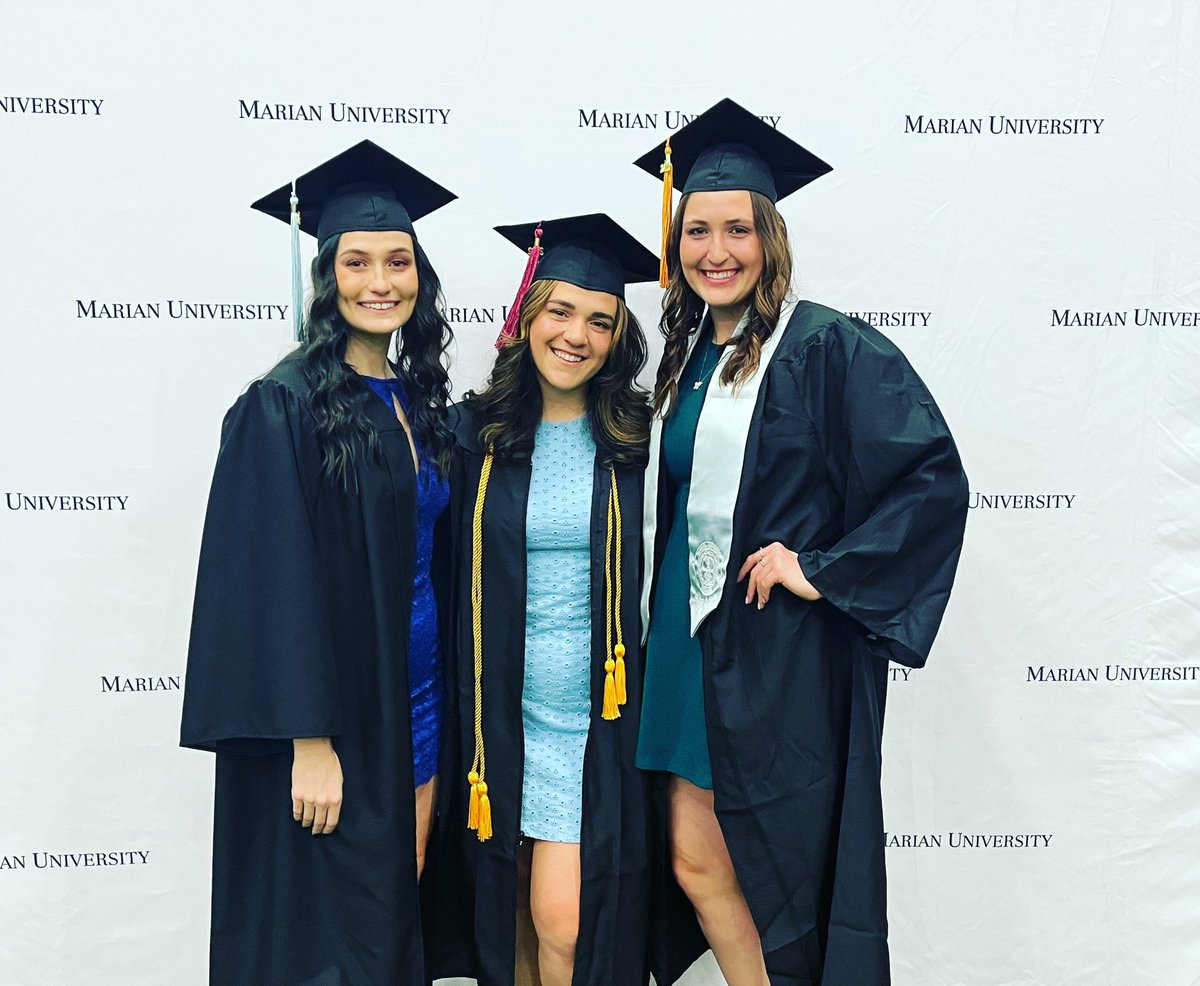 MarianWSoccer's tweet photo. ConGRADulations to these three!  We are so proud of you and all of your accomplishments!  Excited to see what your futures hold!  🎓 #onceasabrealwaysasabre https://t.co/NjgRAnv8de