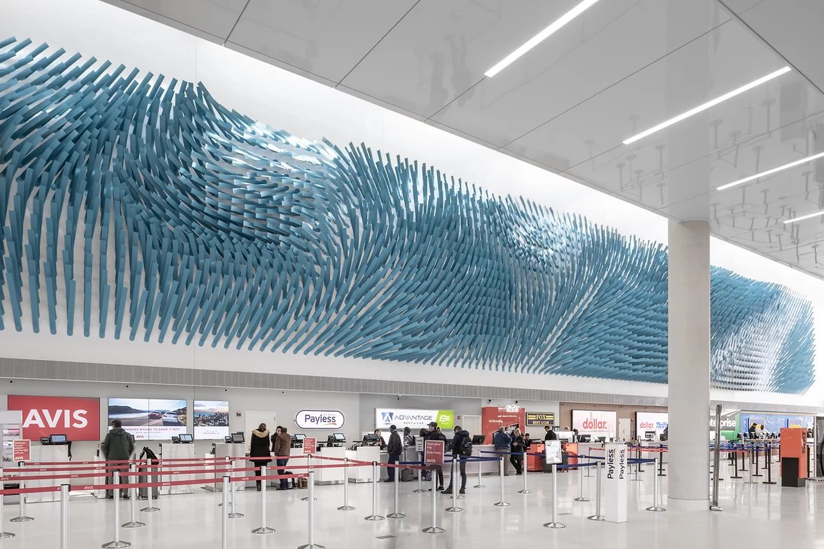 nathanielCheria's tweet photo. Recently visited Chicago's O'Hare international airport and couldn't stop looking at this wall. So... I thought I'd try to make my own version on the web! https://t.co/xJepDyFVMT https://t.co/YINKZMsiL9