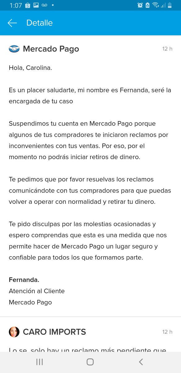 venus_rosa's tweet photo. @ML_Ayuda Mi cuenta es CARO IMPORTS, hace más de un mes me suspendieron el uso de mi dinero en mercadopago por operaciones irregulares, lo logré solucionar y ahora NUEVAMENTE me limitaron. Me hacen funcionar con normalidad pero no me dejan sacar el dinero de mis ventas. https://t.co/bB5OsCkpcG