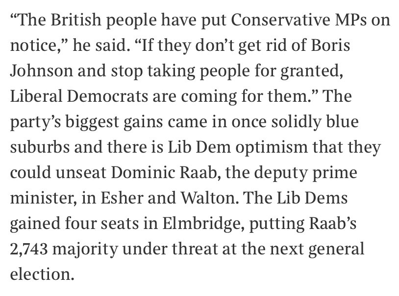 ElmbridgeLibDem's tweet photo. The Elmbridge election has made the news in today’s Times newspaper. 👀 https://t.co/6hOPpYzKLu