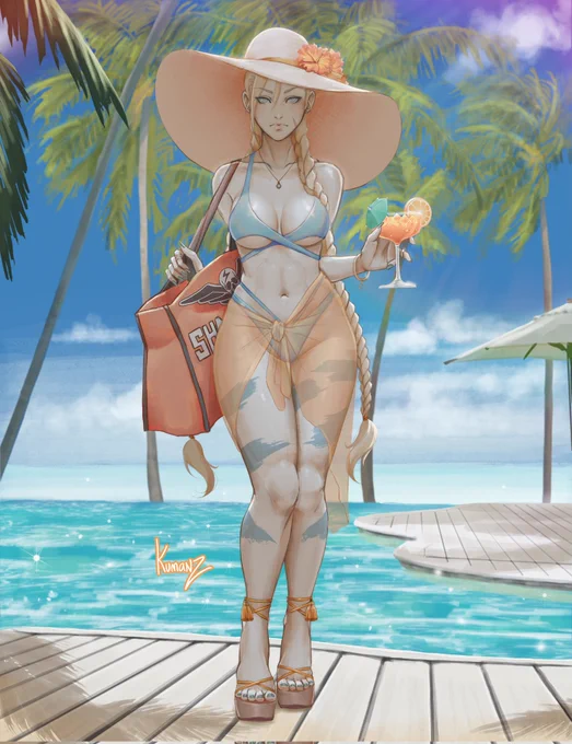 Summer Cammy 🧡🏖 I hope you like her in my style! 🙏 #StreetFighter 