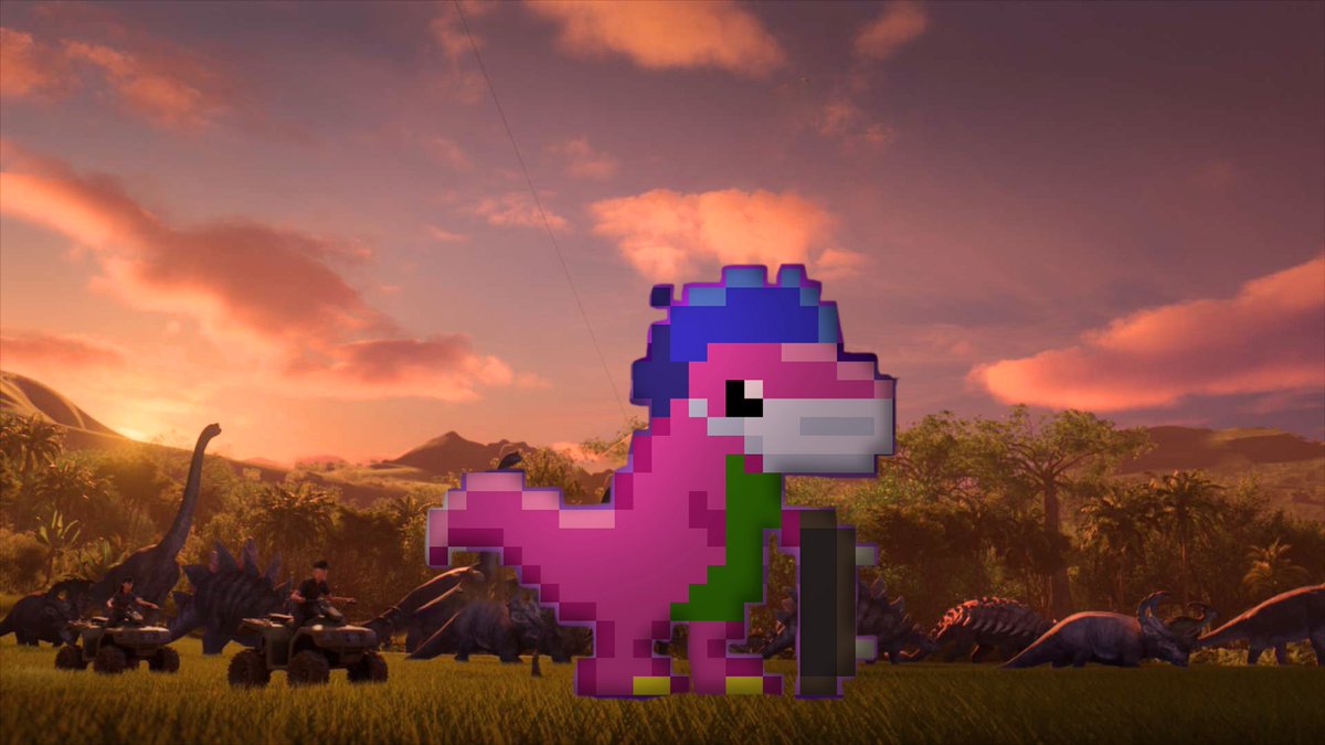 bebopsz's tweet photo. What do they see????
OH...It's just a Teddy T-Rex, roaming free 🦖
Join the T-Rex fam!!
Not bad for one photoshop class, huh 🤔😎
@PixeldustNFT 
➡️https://t.co/Mr9k9n8iGb https://t.co/Upctsex0uB