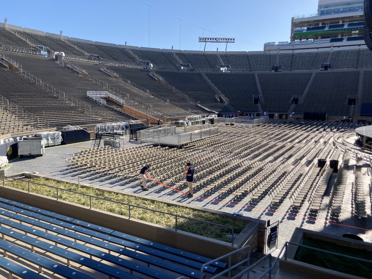 ndfremeau's tweet photo. Shoutout to the hundreds of team members and campus partners in events, operations, safety and more that worked so hard to make this week possible! #GoIrish #GoGarth https://t.co/Ic5klN8ZHt