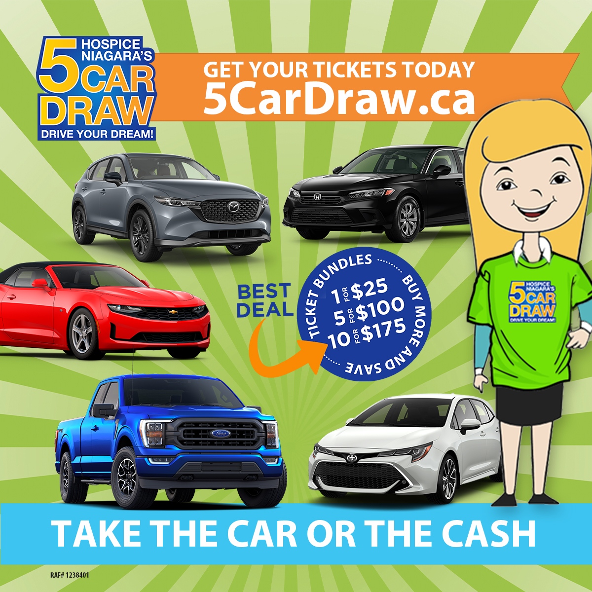 HospiceNiagara's tweet photo. 5 Car Draw is Back! Get your tickets now! ⁠
⁠
Ticket prices are still 1 for $25, 5 for $100 and the best deal 10 for $175⁠

⁠Early Bird draw for $10,000 on June 20 and the NEW BONUS DRAWS  2 x $7,500 on July 11th⁠
⁠
Visit https://t.co/bolryWY3Wn to get your tickets!⁠ https://t.co/d23bBwAUiR