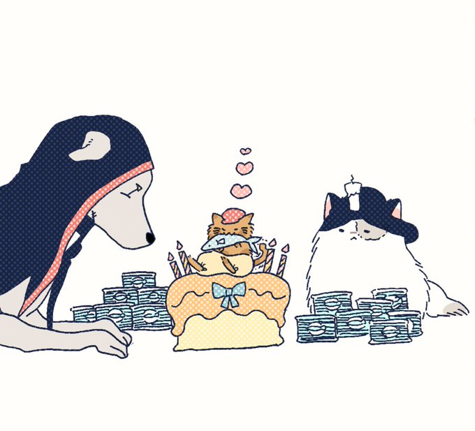 お祝いされてる先導にゃん。 