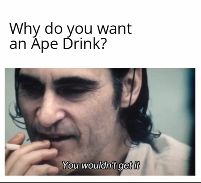 apedrinkclub's tweet photo. we love sharing memes with you!  😍😍
https://t.co/6oQxYqnfM8 

#nft #nftart #nftartist #nfts #nftcollector #nftcommunity #nftvideo #digitalart  #apedrinkclub #NFTGiveaways #memesnft https://t.co/BBNuMmGC5H