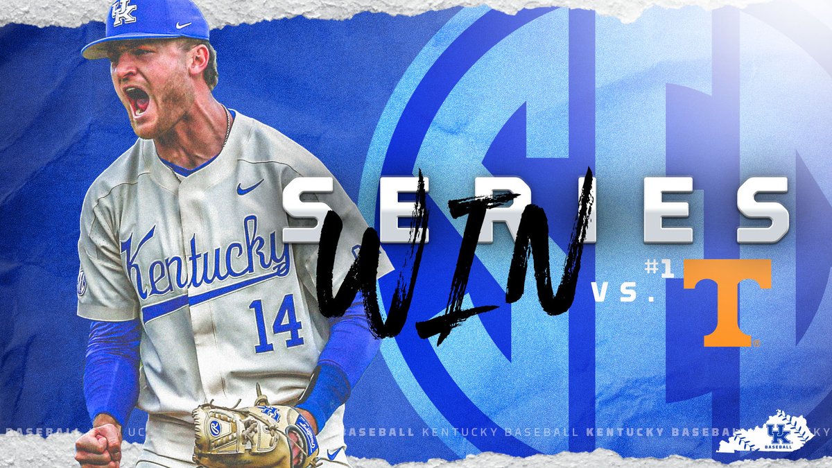 UKBaseball's tweet image. 𝐒𝐄𝐑𝐈𝐄𝐒 𝐖𝐈𝐍, 𝐊𝐄𝐍𝐓𝐔𝐂𝐊𝐘!!

F | UK 5, No. 1 Tennessee 2

First SEC road series loss for Vols since 2019, had won 8 straight overall SEC series.

First series win vs. No. 1 for UK since 2016.
#WeAreUK