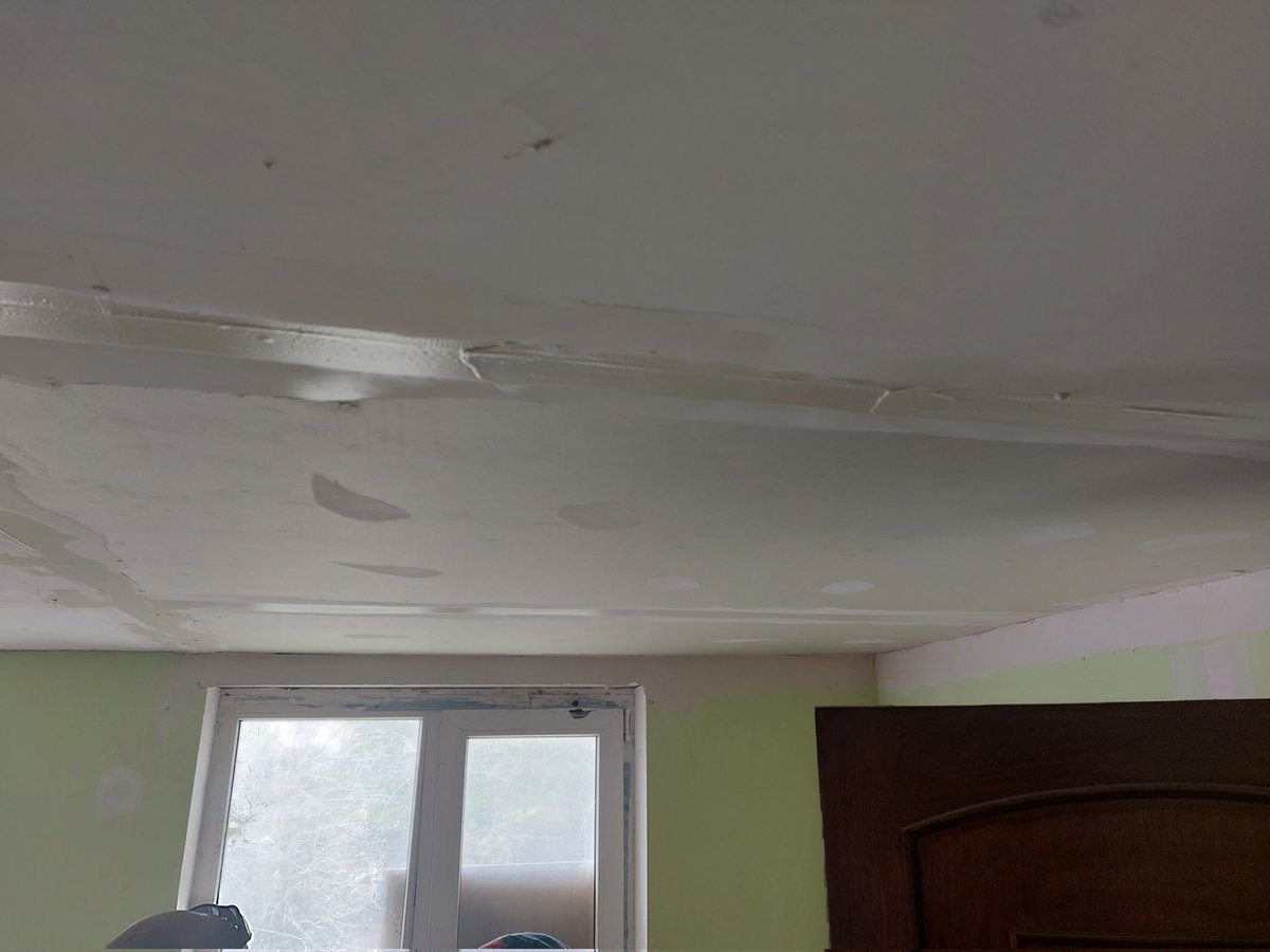 Adamoleafsfan's tweet photo. Was able to go back to chernihiv region today. Helped a woman whose home took 2 rounds from a Russian tank. New ceiling is back up and room is cleaned up. Also delivered 50 food bags in the village. https://t.co/cyEqwtTXSt