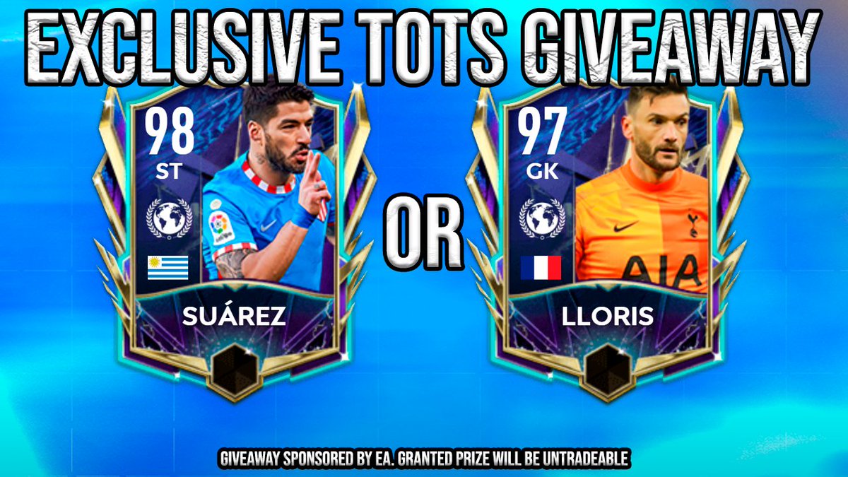 EXCLUSIVE SUÁREZ OR LLORIS SPECIAL TOTS ITEMS SPONSORED BY @EAFIFAMOBILE 

Requirements:
- Follow @EAFIFAMOBILE and <a href="/LuixenS/">Luixen</a> 
- RT this Tweet

As simple as that 🫡