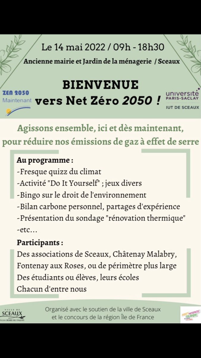 RDV le 14 mai 2022, pour une journée de sensibilisation pour réduire nos émissions de gaz à effet de serre 🌿