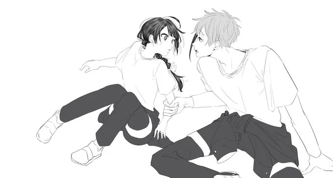 白黒と線画も気に入ってるので☺
運動服すき💓 