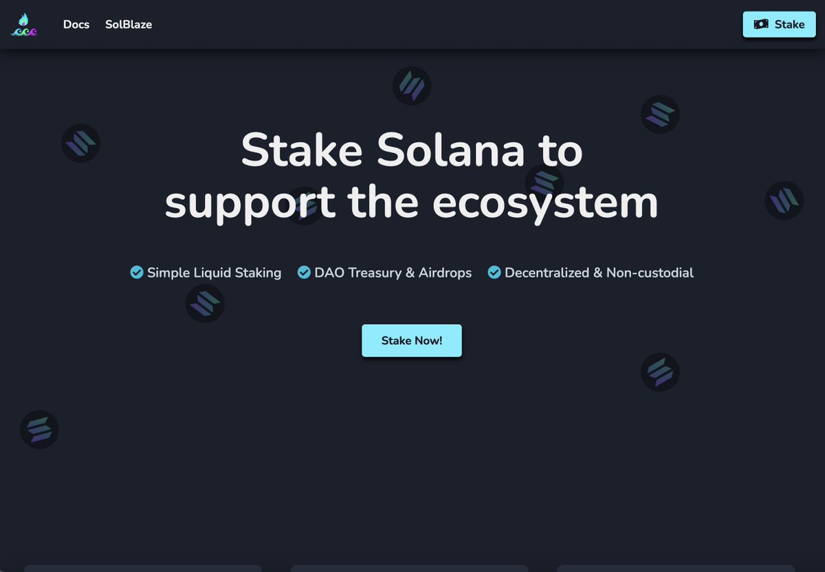 solblaze_org's tweet image. We just launched BlazeStake, a community-focused, non-custodial, and open-source Solana stake pool at stake.solblaze.org! Here's what makes our pool unique and why you should stake with us (referral rewards, airdrops, BlazeStake Treasury, and BlazeStake DAO)...

1/16 🧵👇