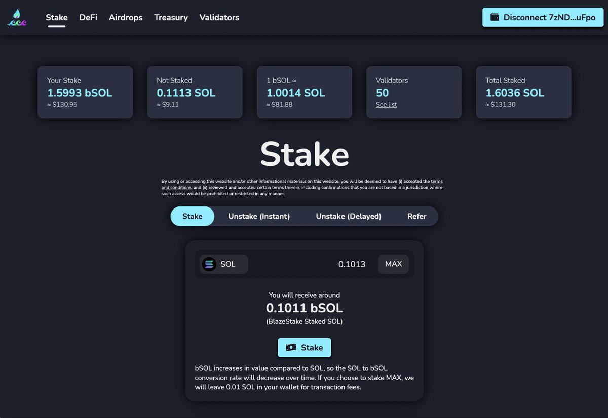 solblaze_org's tweet image. We just launched BlazeStake, a community-focused, non-custodial, and open-source Solana stake pool at stake.solblaze.org! Here's what makes our pool unique and why you should stake with us (referral rewards, airdrops, BlazeStake Treasury, and BlazeStake DAO)...

1/16 🧵👇