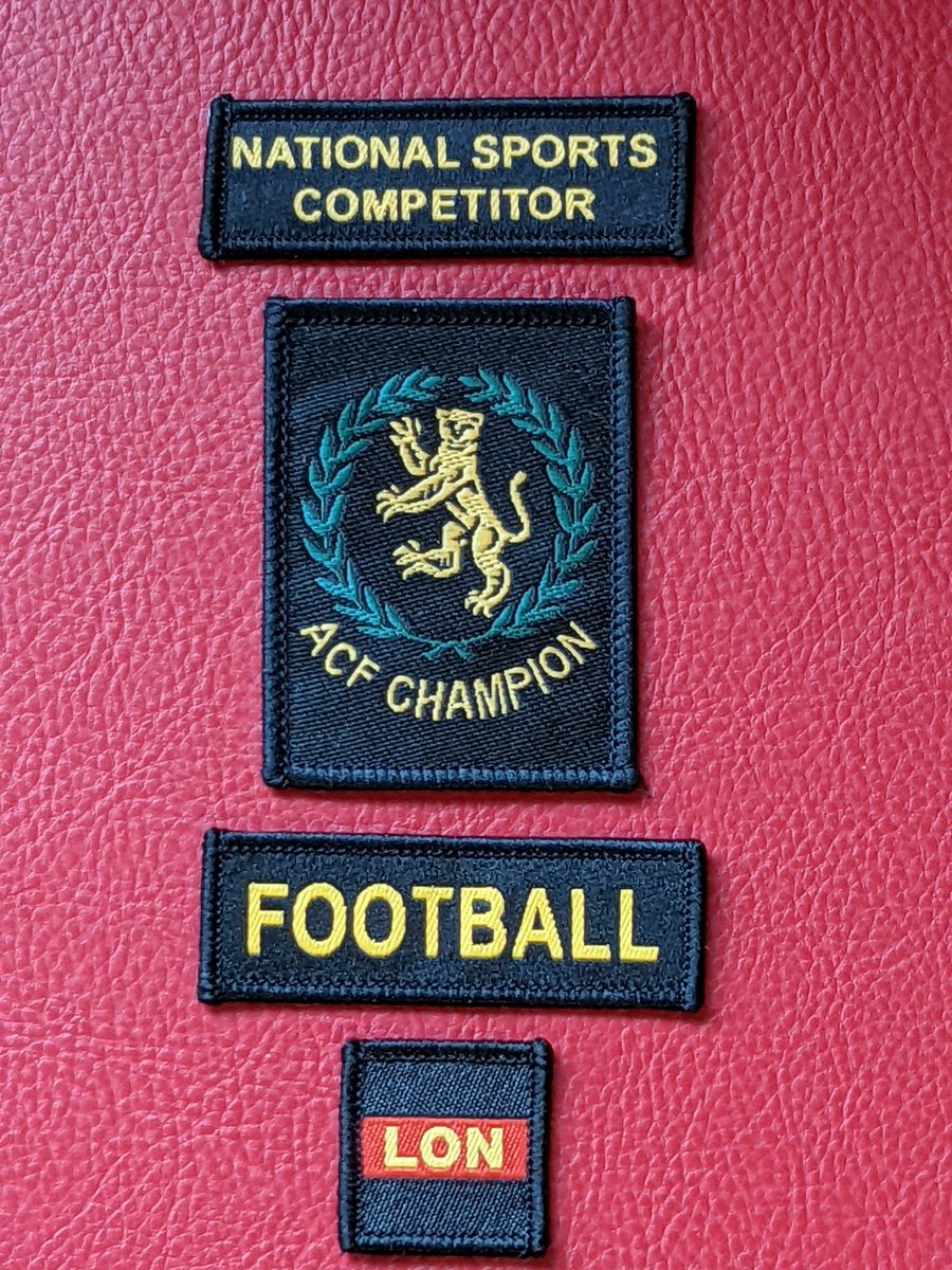 All our cadets who represented London today will be awarded "London sports colours" and the National Sports Competitor badge. Our winning boys teams (junior and senior teams), as overall National champions also get the ACF Champion and "FOOTBALL" badges