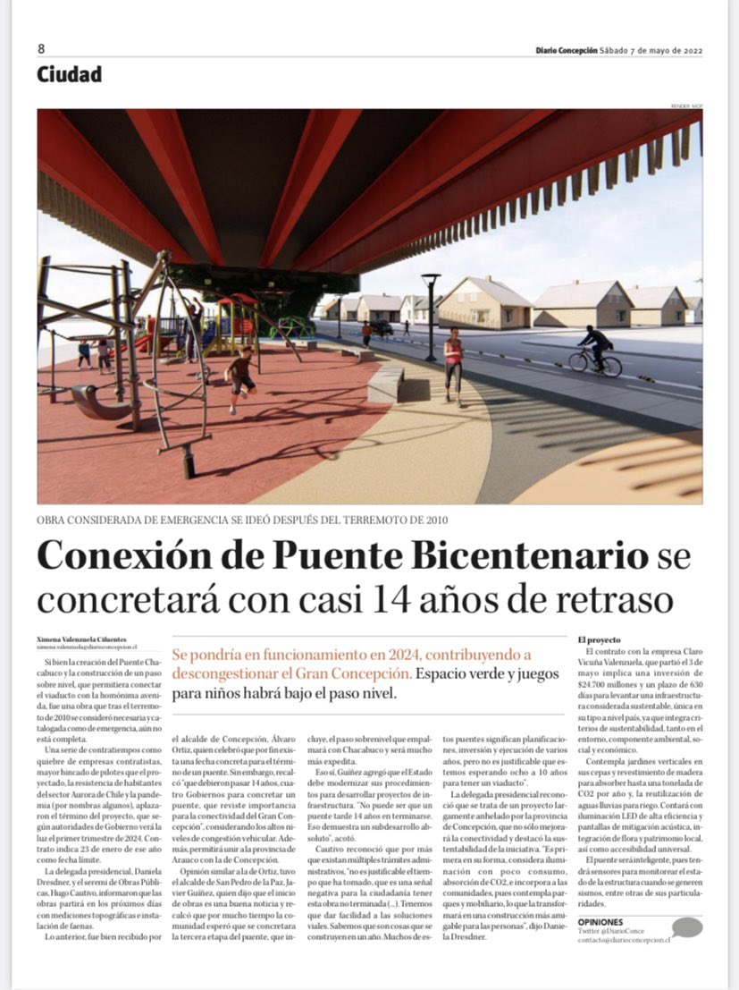 G_TORRES_H's tweet photo. Noticia esperada hace mucho tiempo y lo importante…, se optó por una buena solución, a través de viaducto. Además así resuelve tema #Tren. #MejorConectividad #Corebiobio #ComisiónTransportes @DiarioConce @TVU_television https://t.co/XIAkB76ue9