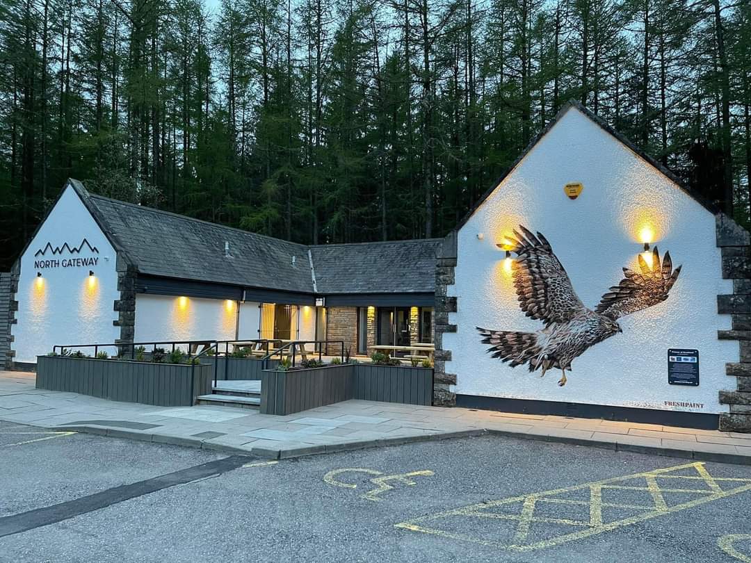 HHDayHighlands's tweet photo. Lovely to see our hen harrier mural at North Gateway, a newly-open cafe on the a9 at Daviot woods just south of Inverness.

There'll be plenty of passing folk reading our information board about Thistle - raising awareness to a wide audience over the longer term 👍

#HenHarriers https://t.co/TCsQ1Rh0vs