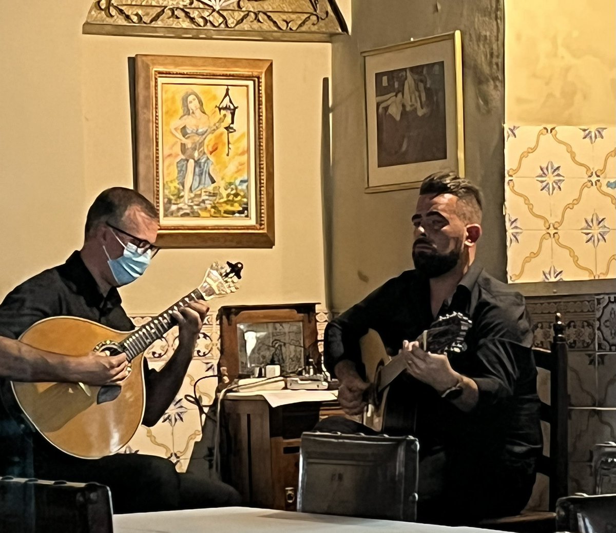 BlueTerra11's tweet photo. This guy has a powerful voice #Fado (an acquired taste) and I’ve just eaten #wrasses #fish for the first time #Funchal #Madeira https://t.co/gf5VTt0OT2