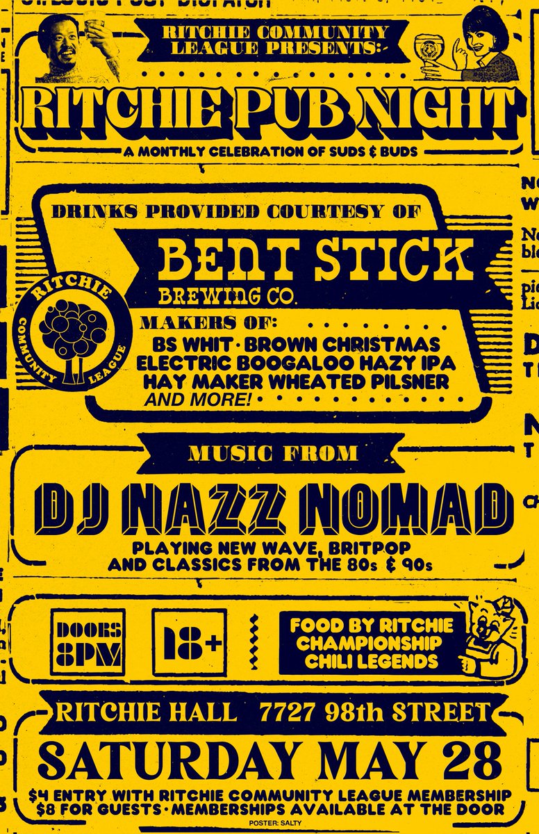 hotplains's tweet photo. Oh yeah, Twitter! 

Check out our second Ritchie Pub Night in partnership with @RitchieYEG. Great tunes and great beer from @BentStickBeer. We sure are excited for this one. https://t.co/F61gqrDlKO