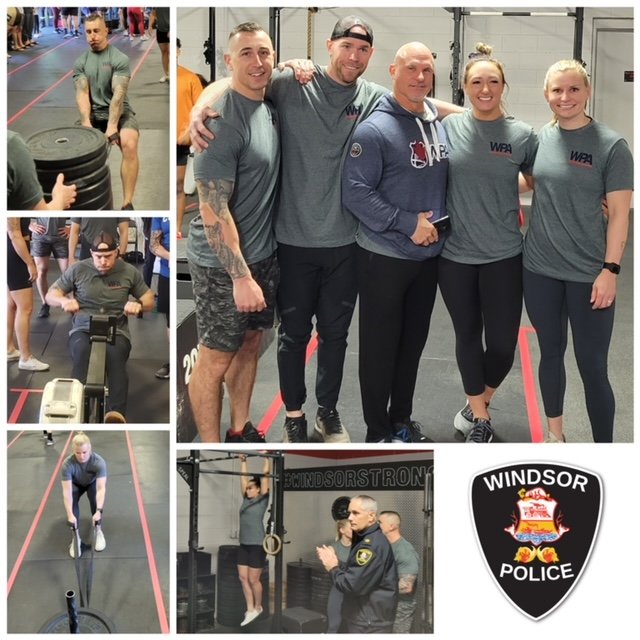 A/Chief Bellaire &amp; A/Supt. <a href="/DegraafKarel/">Deputy Chief Karel DeGraaf</a> watched proudly as the WPS team won overall 1st place in the <a href="/canampolicefire/">Can Am Police Fire</a> <a href="/windsor2022/">2022 Can-Am Police-Fire Games</a> Crossfit Challenge in support of the <a href="/CMHAWECB/">CMHA Windsor</a>. Great team effort by Constables Morgan Stewart, Kirk Young, Pete Hoeksma &amp; Emilie Halle.