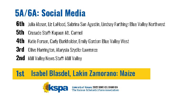 5A/6A Social Media Winners!